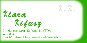 klara kifusz business card